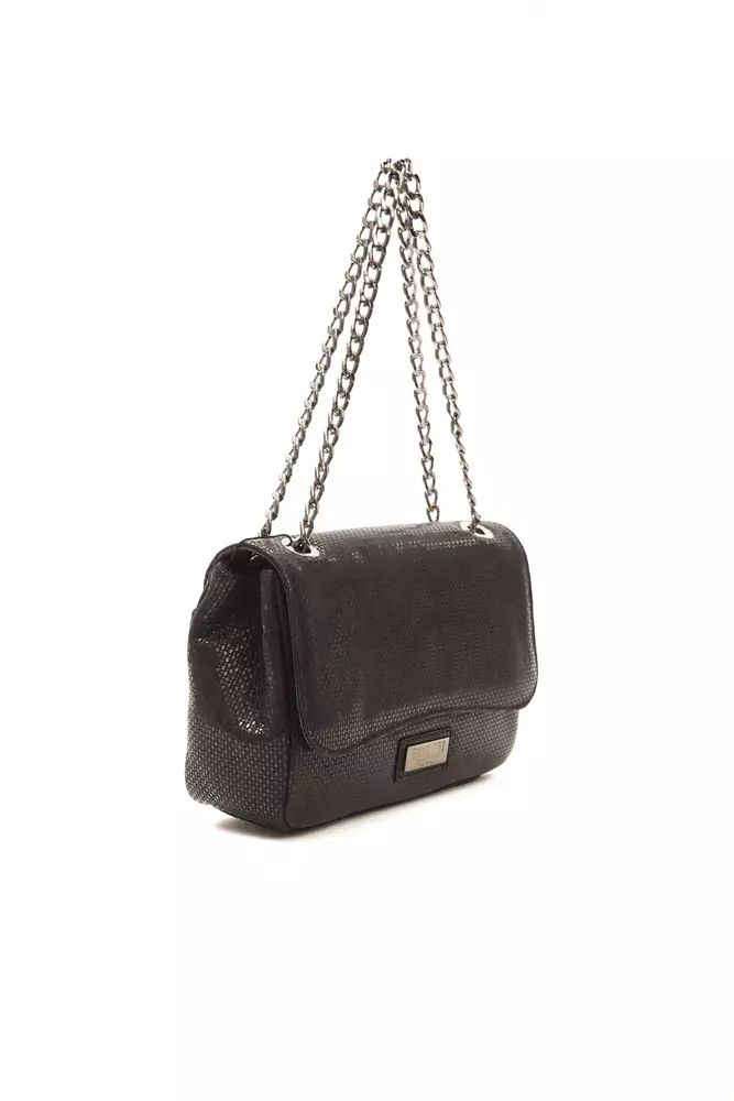 Pompei Donatella Elegant Black Leather Crossbody Bag