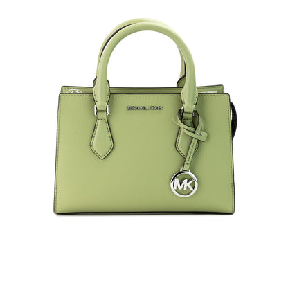 Michael Kors Sheila Kleine Satchel-Geldbörse aus veganem Leder mit mittlerem Reißverschluss in hellem Salbei