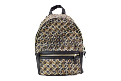 Marc Jacobs Signet Mittelgroßer Schulterrucksack aus schwarzem Leder mit Logodruck und Büchertasche